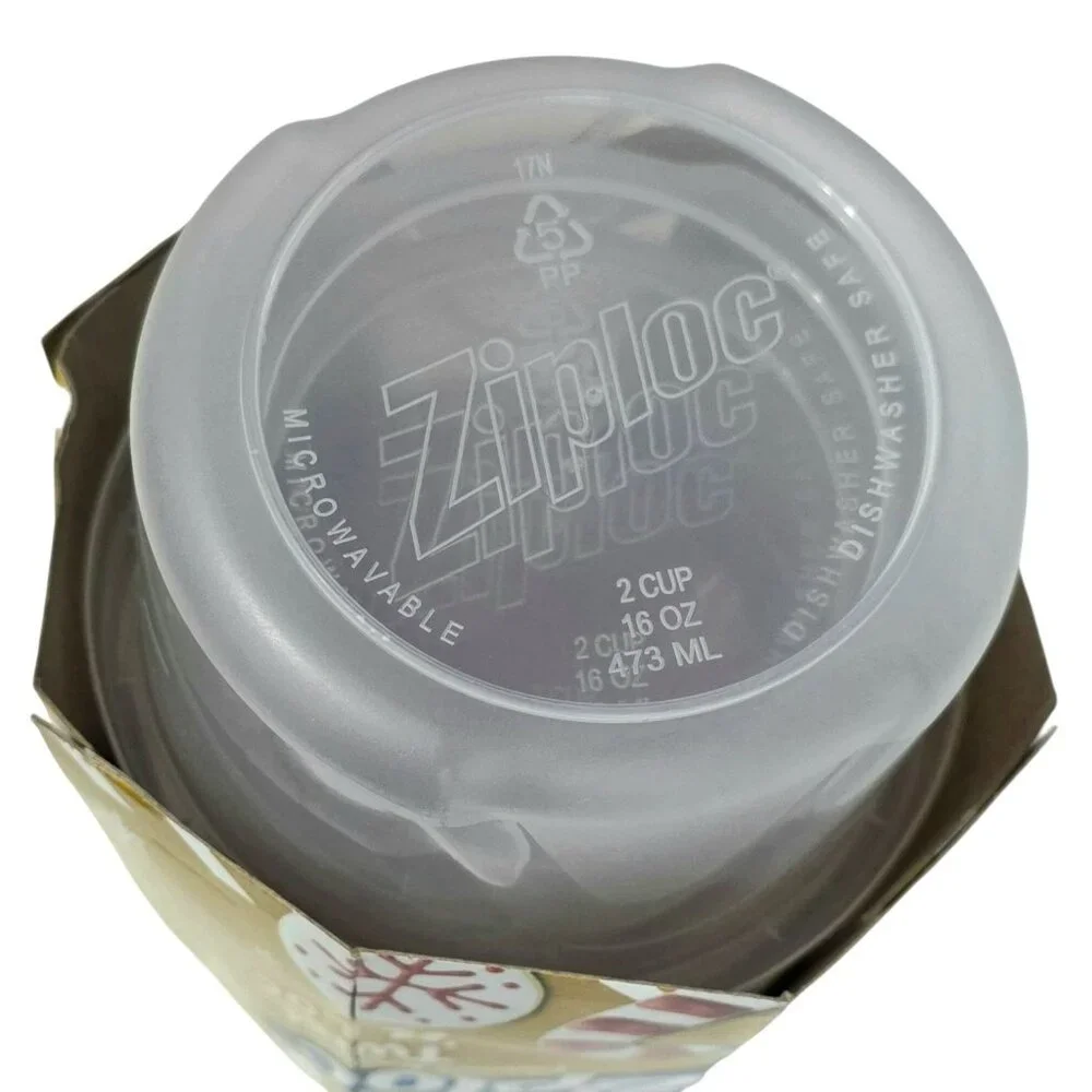New Ziploc Twist N Loc 3-Pack Holiday Red 16 oz Pint Containers Lids Limited Ed